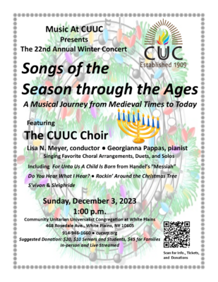 CUUC Dec. Choral Concert Flyer w QR code