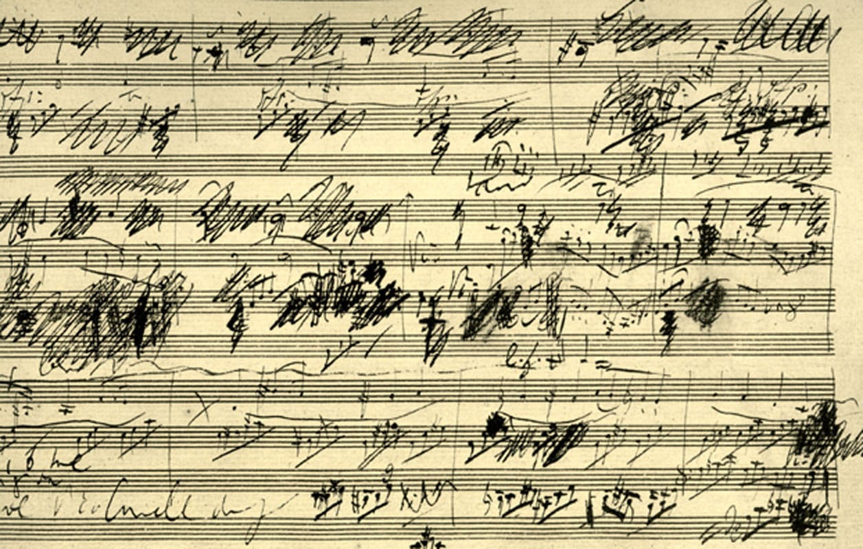 Ludwig van Beethoven's musical handwriting